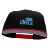 Cool Uncle Embroidered Two Tone Superior Cotton Twill Flat Bill Snapback Cap - Red-Black OSFM