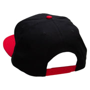 Cool Uncle Embroidered Two Tone Superior Cotton Twill Flat Bill Snapback Cap - Red-Black OSFM