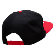 Cool Uncle Embroidered Two Tone Superior Cotton Twill Flat Bill Snapback Cap - Red-Black OSFM