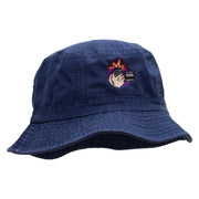 Iconic Shot Embroidered Bucket Hat - Navy OSFM