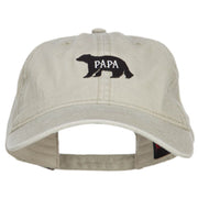 Papa Bear Embroidered Washed Cap