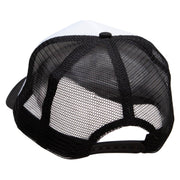 415 Embroidered Summer Foam Mesh Trucker Cap - Black-White OSFM