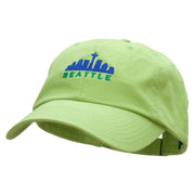 Seattle Skyline Embroidered Low Profile Dyed Cotton Twill Cap