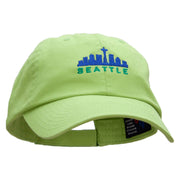 Seattle Skyline Embroidered Low Profile Dyed Cotton Twill Cap