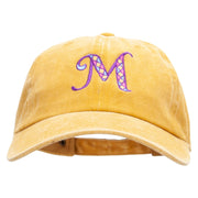 Big M Mardi Embroidered Unstructured Pigment Dyed Cotton Cap - Gold OSFM