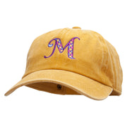 Big M Mardi Embroidered Unstructured Pigment Dyed Cotton Cap - Gold OSFM