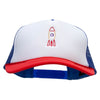 Retro Rocket Embroidered Foam Panel Mesh Snapback - White-Royal OSFM