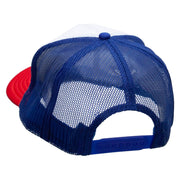 Retro Rocket Embroidered Foam Panel Mesh Snapback - White-Royal OSFM