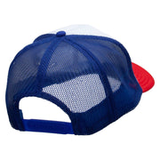 Retro Rocket Embroidered Foam Panel Mesh Snapback - White-Royal OSFM