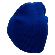 Plane Propeller Embroidered 8 Inch Short Beanie Made in USA - Royal-Blue OSFM