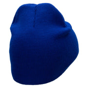 Plane Propeller Embroidered 8 Inch Short Beanie Made in USA - Royal-Blue OSFM