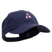 Artistic Letter A Embroidered Low Profile Dyed Cotton Twill Cap - Navy OSFM