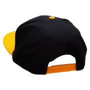 Cool Uncle Embroidered Two Tone Superior Cotton Twill Flat Bill Snapback Cap - Gold-Black OSFM