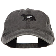 Papa Bear Embroidered Washed Cap