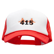 415 Embroidered Summer Foam Mesh Trucker Cap - Red-White OSFM