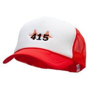 415 Embroidered Summer Foam Mesh Trucker Cap - Red-White OSFM