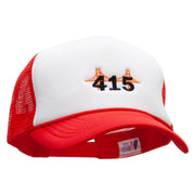 415 Embroidered Summer Foam Mesh Trucker Cap - Red-White OSFM