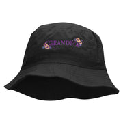 Floral Grandma Embroidered Bucket Hat