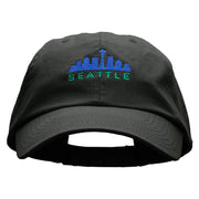 Seattle Skyline Embroidered Low Profile Dyed Cotton Twill Cap