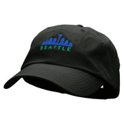 Seattle Skyline Embroidered Low Profile Dyed Cotton Twill Cap