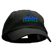 Seattle Skyline Embroidered Low Profile Dyed Cotton Twill Cap