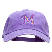 Big M Mardi Embroidered Unstructured Pigment Dyed Cotton Cap - Purple OSFM