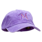 Big M Mardi Embroidered Unstructured Pigment Dyed Cotton Cap - Purple OSFM