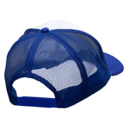 Retro Rocket Embroidered Foam Panel Mesh Snapback - Royal-White OSFM