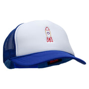 Retro Rocket Embroidered Foam Panel Mesh Snapback - Royal-White OSFM