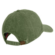 US Marine Corps Emblem Design Embroidered Washed Solid Pigment Dyed Cotton Twill Brass Buckle Cap - Olive OSFM