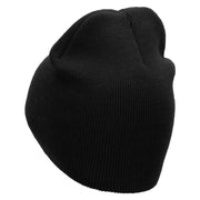 Plane Propeller Embroidered 8 Inch Short Beanie Made in USA - Black OSFM