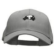 Electric Car Embroidered Solid Cotton Twill Low Profile Snap Cap - Grey OSFM