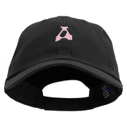 Artistic Letter A Embroidered Low Profile Dyed Cotton Twill Cap - Black OSFM