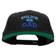 Police Dad Embroidered Wool Blend Prostyle Snapback - Black OSFM