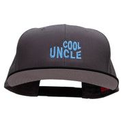 Cool Uncle Embroidered Two Tone Superior Cotton Twill Flat Bill Snapback Cap - Black-Grey OSFM