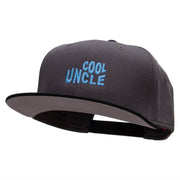 Cool Uncle Embroidered Two Tone Superior Cotton Twill Flat Bill Snapback Cap - Black-Grey OSFM