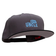 Cool Uncle Embroidered Two Tone Superior Cotton Twill Flat Bill Snapback Cap - Black-Grey OSFM