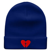 Plane Heart Embroidered 12 Inch Long Knitted Beanie - Royal OSFM