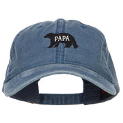 Papa Bear Embroidered Washed Cap