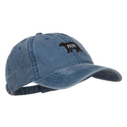 Papa Bear Embroidered Washed Cap