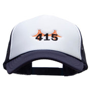 415 Embroidered Summer Foam Mesh Trucker Cap - Navy-White OSFM