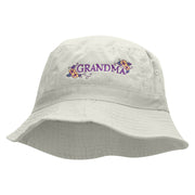 Floral Grandma Embroidered Bucket Hat