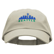 Seattle Skyline Embroidered Low Profile Dyed Cotton Twill Cap