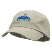 Seattle Skyline Embroidered Low Profile Dyed Cotton Twill Cap