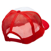 Retro Rocket Embroidered Foam Panel Mesh Snapback - White-Red OSFM