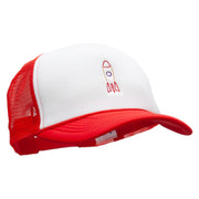 Retro Rocket Embroidered Foam Panel Mesh Snapback - White-Red OSFM