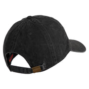 US Marine Corps Emblem Design Embroidered Washed Solid Pigment Dyed Cotton Twill Brass Buckle Cap - Black OSFM