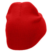 Plane Propeller Embroidered 8 Inch Short Beanie Made in USA - Red OSFM