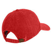 US Marine Corps Emblem Design Embroidered Washed Solid Pigment Dyed Cotton Twill Brass Buckle Cap - Red OSFM