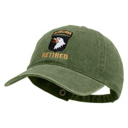 Licensed 101st Airborne Retired Embroidered Washed Solid Pigment Dyed Cotton Twill Brass Buckle Cap - Olive OSFM